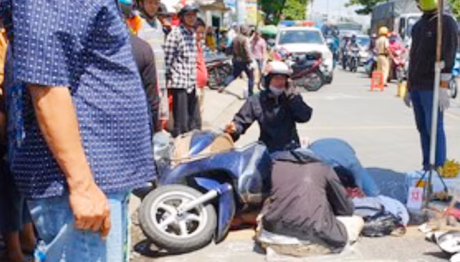 Hiện trường vụ va chạm khiến người phụ nữ tử vong