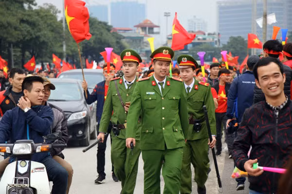Lực lượng Công an được tăng cường để đảm bảo an ninh trật tự.