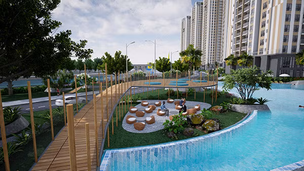 Cảnh quan và cây xanh nhằm mang lại cảm giác thư thái cho cư dân.