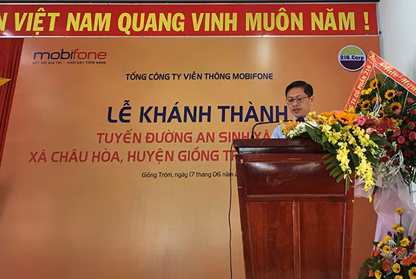 Ông Nguyễn Đình Chiến, Thành viên HĐTV, đại diện MobiFone phát biểu tại sự kiện.