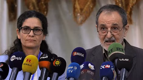 Ilham Ahmed và Riad Darar, đồng Chủ tịch Hội đồng Dân chủ Syria (SDC).