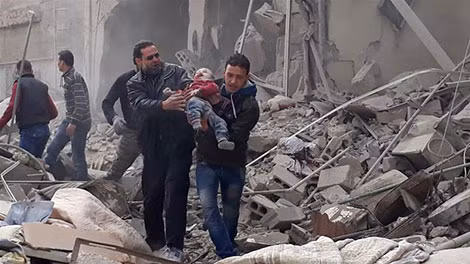 Rất nhiều thường dân và trẻ em đã thiệt mạng trong xung đột mới nhất ở Đông Ghouta. Ảnh: Malaysian Digest.