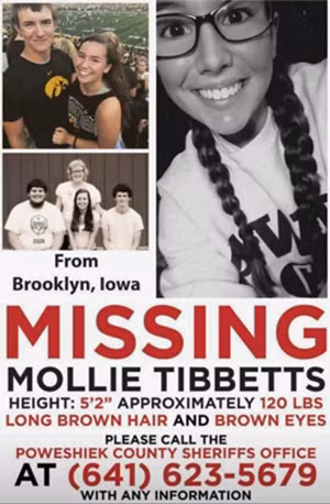 Thông tin về Mollie Tibbetts được chia sẻ trên mạng. Thông tin về Mollie Tibbetts được chia sẻ trên mạng.