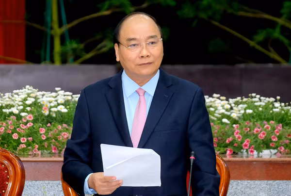 Thủ tướng Nguyễn Xuân Phúc phát biểu tại buổi làm việc.