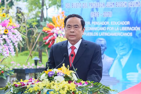 Chủ tịch UBTƯ MTTQ Việt Nam Trần Thanh Mẫn phát biểu tại buổi Lễ.