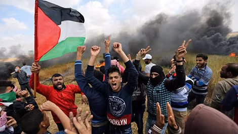 Người biểu tình Palestine. Ảnh: The National.