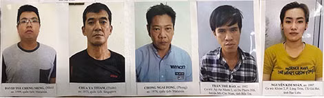 Nhóm nghi phạm bị bắt giữ tại Cần Thơ.