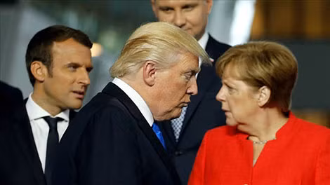 Tổng thống Mỹ Donald Trump và lãnh đạo các nước Pháp, Đức. Tổng thống Mỹ Donald Trump và lãnh đạo các nước Pháp, Đức.