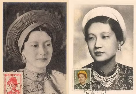 Chân dung Hoàng hậu Nam Phương in trên tem thời kỳ Pháp thuộc. Chân dung Hoàng hậu Nam Phương in trên tem thời kỳ Pháp thuộc.