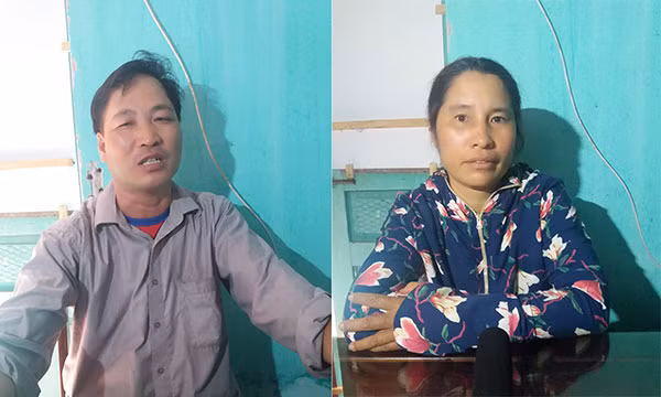 Bị can Lưu Quang Tuấn và Bùi Thị Dậu.