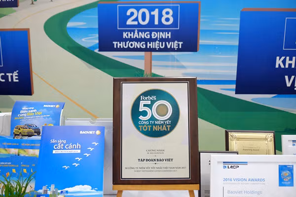 Tập đoàn Bảo Việt 6 năm liên tiếp dẫn đầu lĩnh vực bảo hiểm trong Forbes 50.