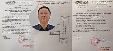 Đối tượng Lê Minh Tiến và những giấy tờ, tài liệu liên quan đến “dự án ma” do Tiến tạo dựng để lừa đảo chiếm đoạt tài sản.