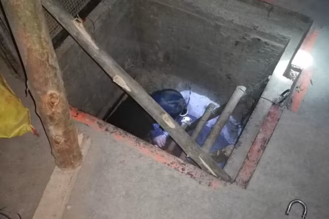 Các thợ mỏ bị nhốt dưới hầm suốt đêm. Ảnh nguồn: PNP Medio Ambiente.