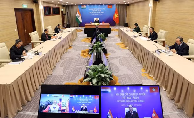 Hội đàm cấp cao trực tuyến Việt Nam - Ấn Độ. Hội đàm cấp cao trực tuyến Việt Nam - Ấn Độ.