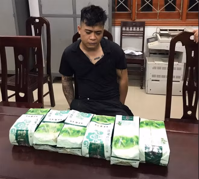 Tạ Văn Cường và 6kg ma túy đá bị bắt giữ