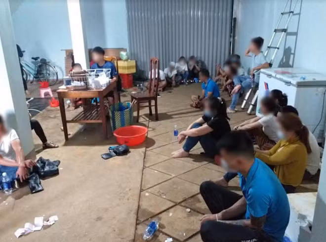 Hiện trường vụ đánh bạc.
