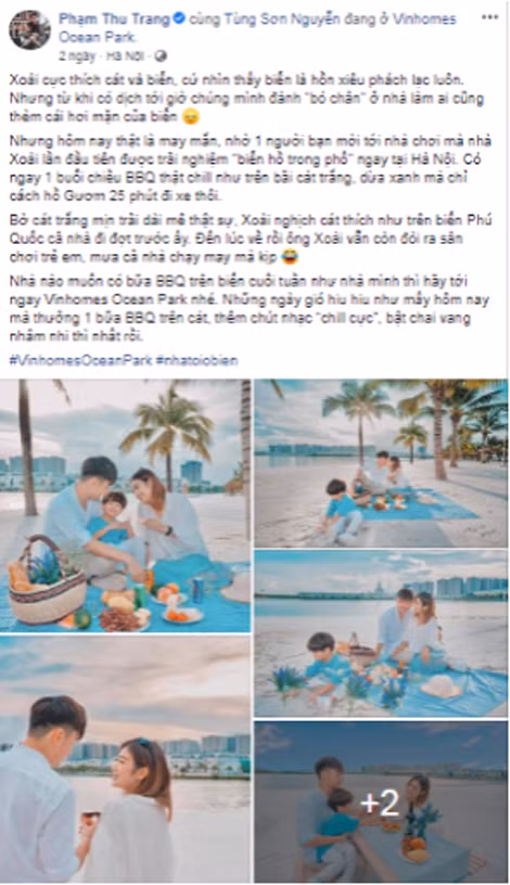 Gia đình bé Xoài thích thú tham quan Vinhomes Ocean Park.