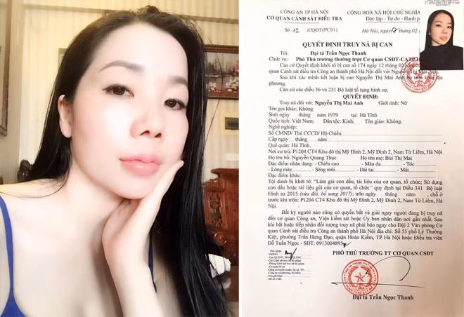 Nguyễn Thị Mai Anh và Quyết định truy nã. Nguyễn Thị Mai Anh và Quyết định truy nã.