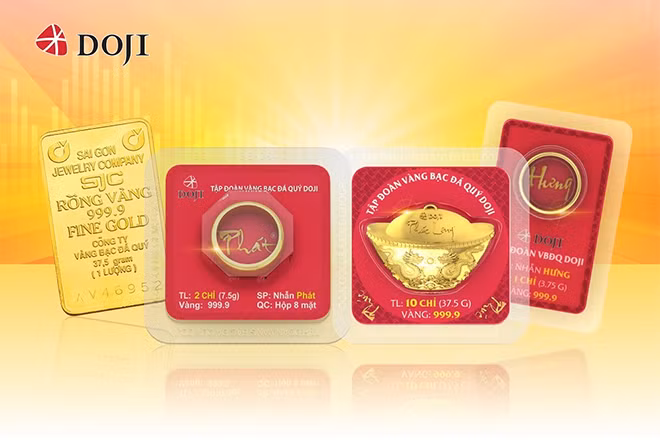 Các sản phẩm khách hàng có thể giao dịch qua hình thức mua bán vàng trực tuyến eGold của DOJI.