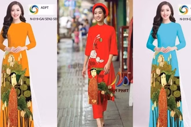 Tác phẩm của họa sĩ Bùi Trọng dư bị vi phạm bản quyền trên áo dài.