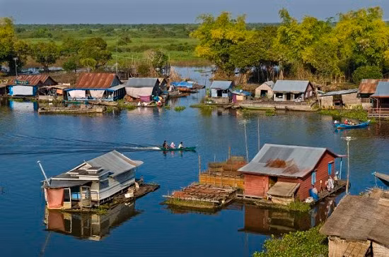 Khu làng nổi Preak Toal thuộc tỉnh Battambang, Campuchia.
