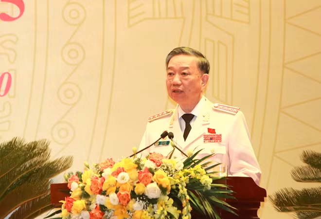 Bộ trưởng Tô Lâm phát biểu bế mạc đại hội.