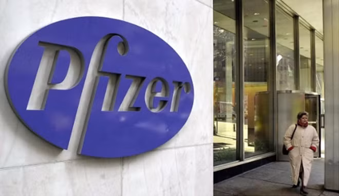 Pfizer là một đối tác với Công ty BioNTech của Đức trong phát triển vaccine chống lại virus SARS-CoV-2. Ảnh: AFP.