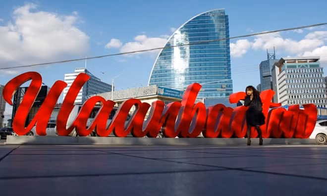 Quảng trường trung tâm ở Ulaanbaatar, Mông Cổ.