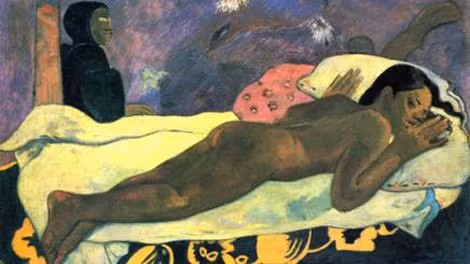 Một bức tranh nổi tiếng của Gauguin - Thiếu nữ Tahiti.