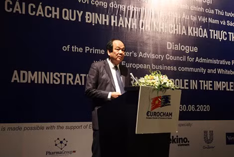 Bộ trưởng, Chủ nhiệm Văn phòng Chính phủ Mai Tiến Dũng phát biểu tại hội nghị - Ảnh: VGP/Hoàng Anh.