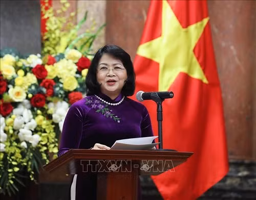 Phó Chủ tịch nước Đặng Thị Ngọc Thịnh phát biểu tại buổi lễ - Ảnh: TTXVN.