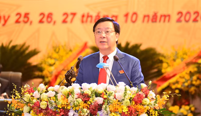 Đồng chí Phạm Xuân Thăng, Bí thư tỉnh ủy Hải Dương khóa XVII phát biểu tại Lễ ra mắt.