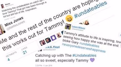 Phản ứng tích cực trên Twitter dành cho Tammy Saunders, khi cô xuất hiện trong chương trình “The Undateables”.