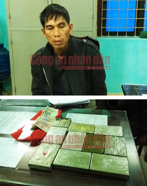 Đối tượng Nguyễn Mạnh Thùy và tang vật vụ án.