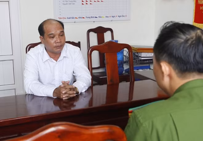 Đối tượng Chinh tại cơ quan Công an.