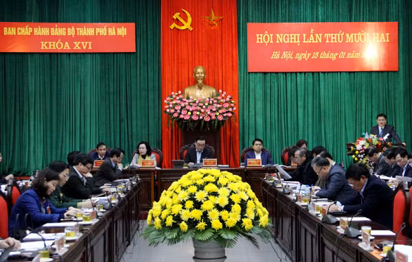 Hội nghị BCH Đảng bộ Hà Nội sáng 15-1