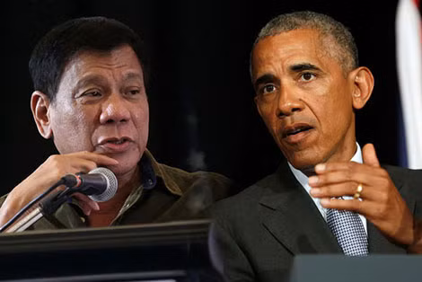 Tổng thống Mỹ Barack Obama (phải) và người đồng cấp Philippines Rodrigo Duterte.