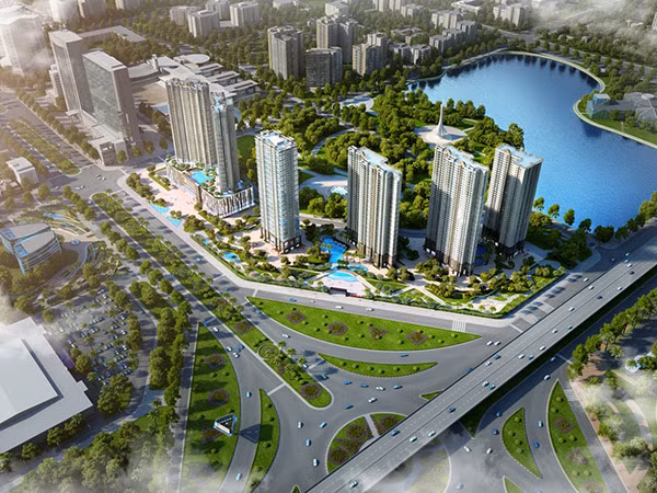 Tổng diện tích của D’.Capitale lên tới 50.300m2, bao gồm 6 tòa tháp căn hộ, cao từ 39 - 46 tầng với hệ thống hơn 40 cảnh quan xanh.