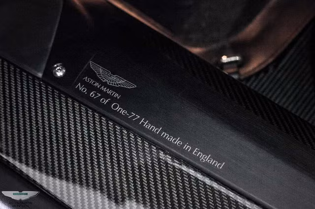 Siêu xe Aston Martin One-77 rao bán là chiếc thứ 67 trong tổng số 77 chiếc được sản xuất trên toàn thế giới.