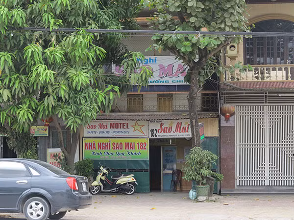 Nhà nghỉ, nơi phát hiện thi thể bà L. đã tử vong.