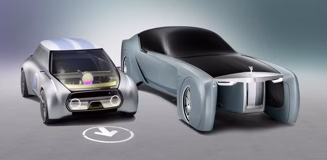 Mini Vision Next 100 và Rolls-Royce Vision Next 100.