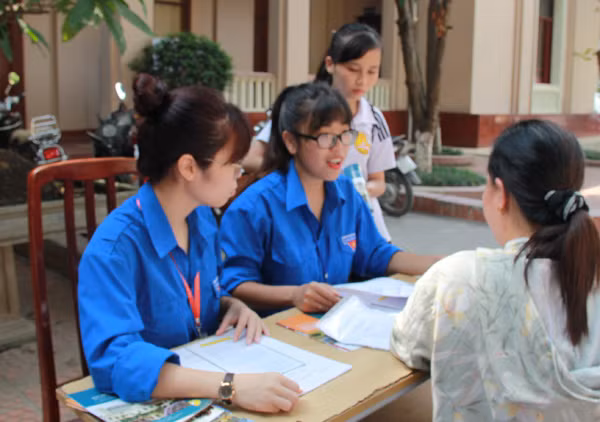 Thí sinh thi THPT quốc gia 2016 tại cụm thi do ĐH Thủy Lợi chủ trì.