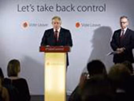 Boris Johnson tại cuộc họp báo ở London hôm 24-6 vừa qua.