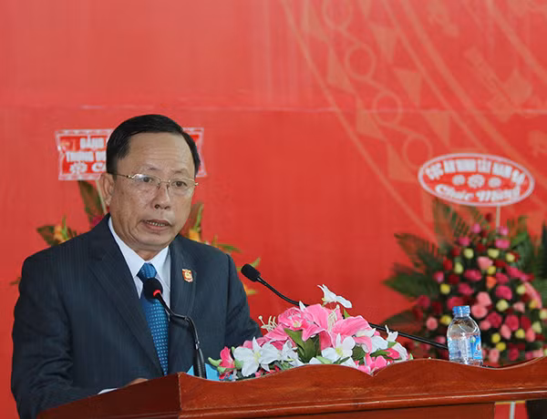 Đồng chí Trần Công Chánh phát biểu tại lễ kỷ niệm.