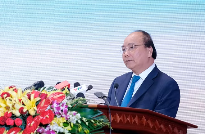 Thủ tướng Nguyễn Xuân Phúc, phát biểu tại Hội nghị (ảnh VGP/Quang Hiếu).