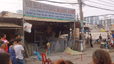 Nơi nạn nhân tử vong trước số nhà 76, An Dương Vương, phường 16, quận 8.