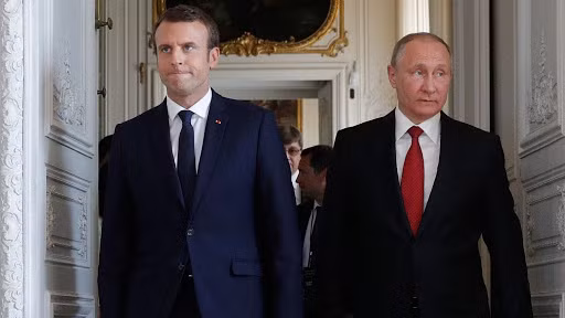Tổng thống Nga Putin và người đồng cấp Pháp Lavrov. Ảnh: ITN