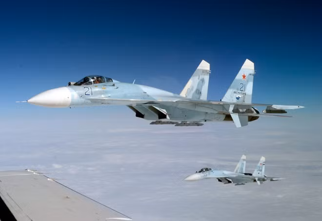 Máy bay Su-27 của quân đội Nga. Ảnh:ITN Máy bay Su-27 của quân đội Nga. Ảnh:ITN