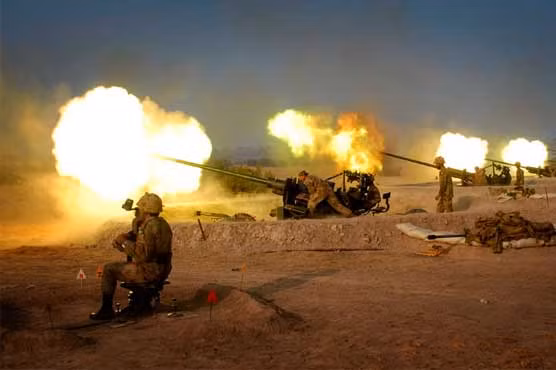 Pháo được khai hỏa gần biên giới Pakistan- Ấn Độ. Ảnh: ITN Pháo được khai hỏa gần biên giới Pakistan- Ấn Độ. Ảnh: ITN