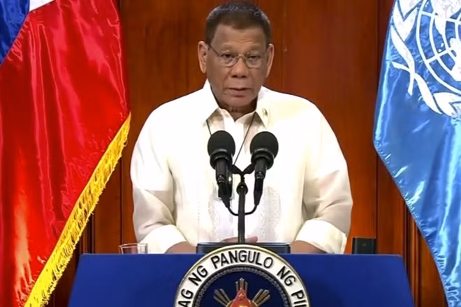 Tổng thống Philippines Duterte. Ảnh chụp màn hình